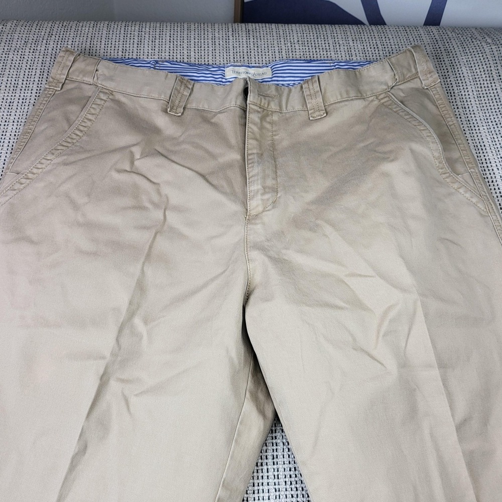 Territory Ahead Pants Mens 37x32 Beige Chino Regular Fit Straight Leg Casual